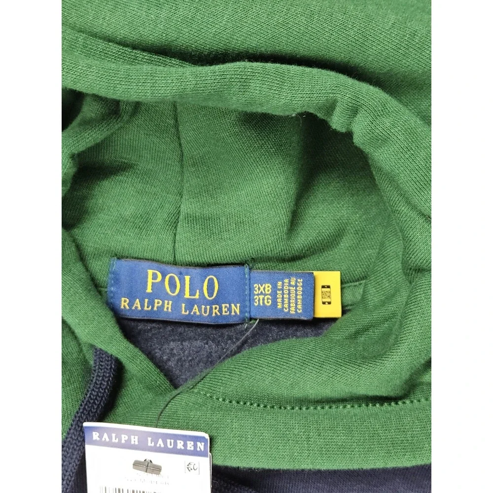 Polo Ralph Lauren Bear Fleece Hoodie Mens 3XB ColorBlocked Basketball Player NWT